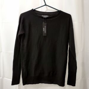 Banana Republic Luxury Merino Black Crew Neck Sweater NWT